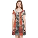 Left And Right Brain Illustration Splitting Abstract Anatomy Inside Out Cap Sleeve Dress View1