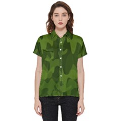 Green Camouflage, Camouflage Backgrounds, Green Fabric Short Sleeve Pocket Shirt by nateshop