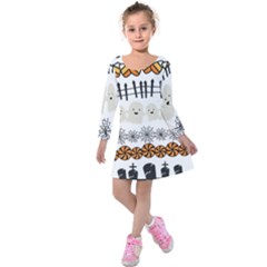 Halloween Holidays Kids  Long Sleeve Velvet Dress by Sarkoni