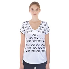 Black And White Cow T- Shirt Black And White Cows Keep On Moooving Cow Puns T- Shirt Yoga Reflexion Pose T- Shirtyoga Reflexion Pose T- Shirt Short Sleeve Front Detail Top by hizuto