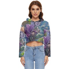 Abstract Blossoms  Women s Lightweight Cropped Hoodie by Internationalstore