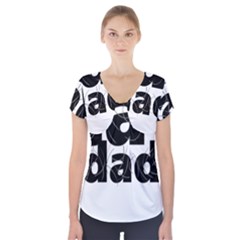 Cat Dad Gray Hair T- Shirt Cat Dad Gray Hair T- Shirt Yoga Reflexion Pose T- Shirtyoga Reflexion Pose T- Shirt Short Sleeve Front Detail Top by hizuto