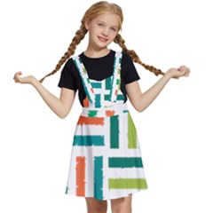 Striped Colorful Pattern Graphic Kids  Apron Dress by Pakjumat