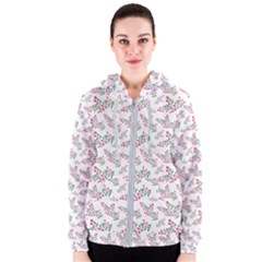 Christmas Shading Festivals Floral Pattern Women s Zipper Hoodie by Sarkoni