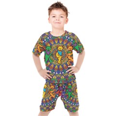 Grateful Dead Pattern Kids  T-shirt And Shorts Set by Sarkoni