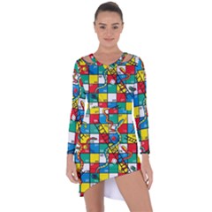 Snakes And Ladders Asymmetric Cut-out Shift Dress by Ket1n9