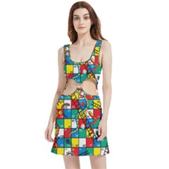 Snakes And Ladders Velour Cutout Dress by Ket1n9