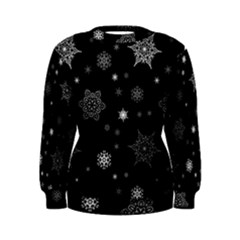 Christmas Snowflake Seamless Pattern With Tiled Falling Snow Women s Sweatshirt by Ket1n9