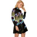 Flower Pattern-design-abstract-background Long Sleeve Velour Longline Dress View3