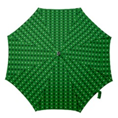 Green Christmas Tree Pattern Background Hook Handle Umbrellas (large) by Amaryn4rt
