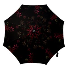 Christmas-background-motif-star Hook Handle Umbrellas (large) by Amaryn4rt