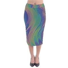 Texture-abstract-background Velvet Midi Pencil Skirt by Amaryn4rt