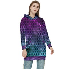 Digital Abstract Party Event Women s Long Oversized Pullover Hoodie by Pakjumat