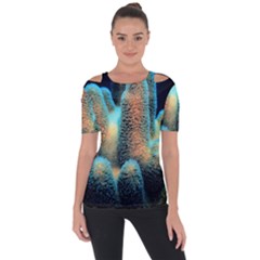 Photo Coral Great Scleractinia Shoulder Cut Out Short Sleeve Top by Pakjumat