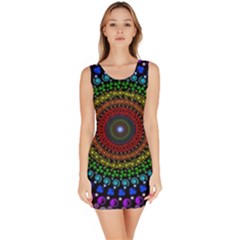 3d Psychedelic Shape Circle Dots Color Bodycon Dress by Modalart