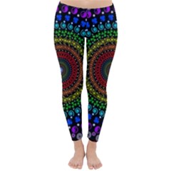 3d Psychedelic Shape Circle Dots Color Classic Winter Leggings by Modalart