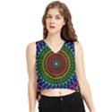 3d Psychedelic Shape Circle Dots Color V-Neck Cropped Tank Top View1