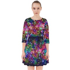 Psychedelic Bubbles Abstract Smock Dress by Modalart