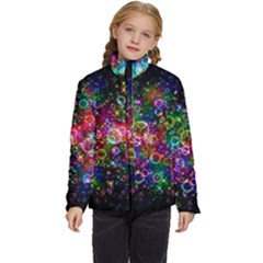 Psychedelic Bubbles Abstract Kids  Puffer Bubble Jacket Coat by Modalart