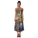Psychedelic Tree Abstract Psicodelia Sleeveless Cross Front Cocktail Midi Chiffon Dress View1