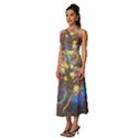 Psychedelic Tree Abstract Psicodelia Sleeveless Cross Front Cocktail Midi Chiffon Dress View2