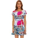 Artistic Psychedelic Art Puff Sleeve Frill Dress View1