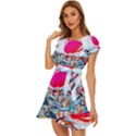 Artistic Psychedelic Art Puff Sleeve Frill Dress View2