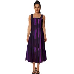 Stars Are Falling Electric Abstract Square Neckline Tiered Midi Dress by Modalart