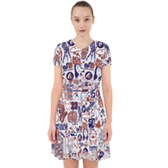 Artistic Psychedelic Doodle Adorable In Chiffon Dress by Modalart