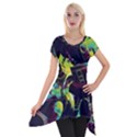 Artistic Psychedelic Abstract Short Sleeve Side Drop Tunic View1