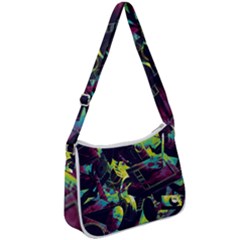 Artistic Psychedelic Abstract Zip Up Shoulder Bag by Modalart