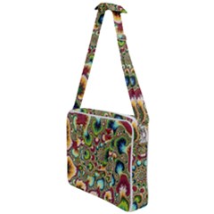Colorful Psychedelic Fractal Trippy Cross Body Office Bag by Modalart