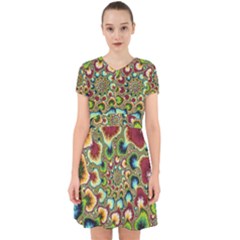 Colorful Psychedelic Fractal Trippy Adorable In Chiffon Dress by Modalart