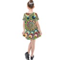 Colorful Psychedelic Fractal Trippy Kids  Simple Cotton Dress View2