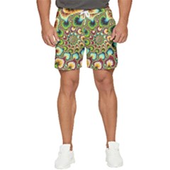Colorful Psychedelic Fractal Trippy Men s Runner Shorts by Modalart