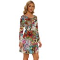 Valentine s Day Heart Artistic Psychedelic Long Sleeve Wide Neck Velvet Dress View3