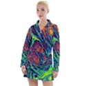 Color Colorful Geoglyser Abstract Holographic Women s Long Sleeve Casual Dress View1