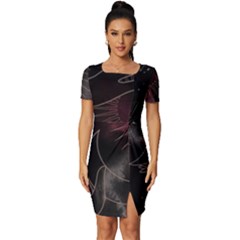 Universal Balance Moon Abstract Star Sun Universe Fitted Knot Split End Bodycon Dress by Modalart
