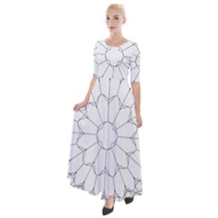 Roses Stained Glass Half Sleeves Maxi Dress by Amaryn4rt