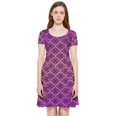Pattern Texture Geometric Patterns Purple Inside Out Cap Sleeve Dress by Dutashop