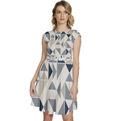Geometric Triangle Modern Mosaic Cap Sleeve High Waist Dress by Amaryn4rt