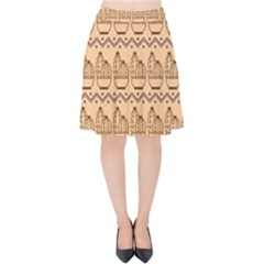 Pattern Design Background Nature Velvet High Waist Skirt by Ravend