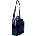 Illuminated Cityscape Against Blue Sky At Night Crossbody Day Bag View2