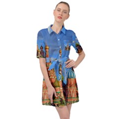 Architecture Building Cathedral Church Belted Shirt Dress by Modalart