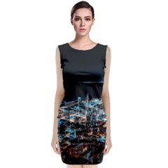 Aerial Photography Of Lighted High Rise Buildings Classic Sleeveless Midi Dress by Modalart