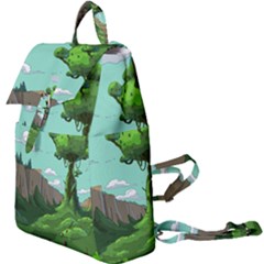 Adventure Time Cartoon Green Color Nature  Sky Buckle Everyday Backpack by Sarkoni