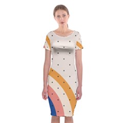 Retro Abstract Geometric Classic Short Sleeve Midi Dress by Modalart