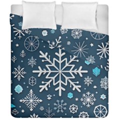 Snowflakes Pattern Duvet Cover Double Side (california King Size) by Modalart