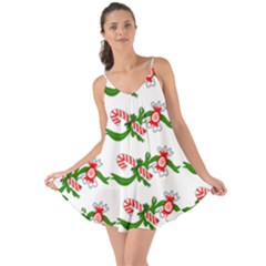 Sweet Christmas Candy Cane Love The Sun Cover Up by Modalart
