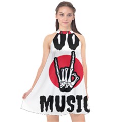 Cool Music Halter Neckline Chiffon Dress  by Modalart